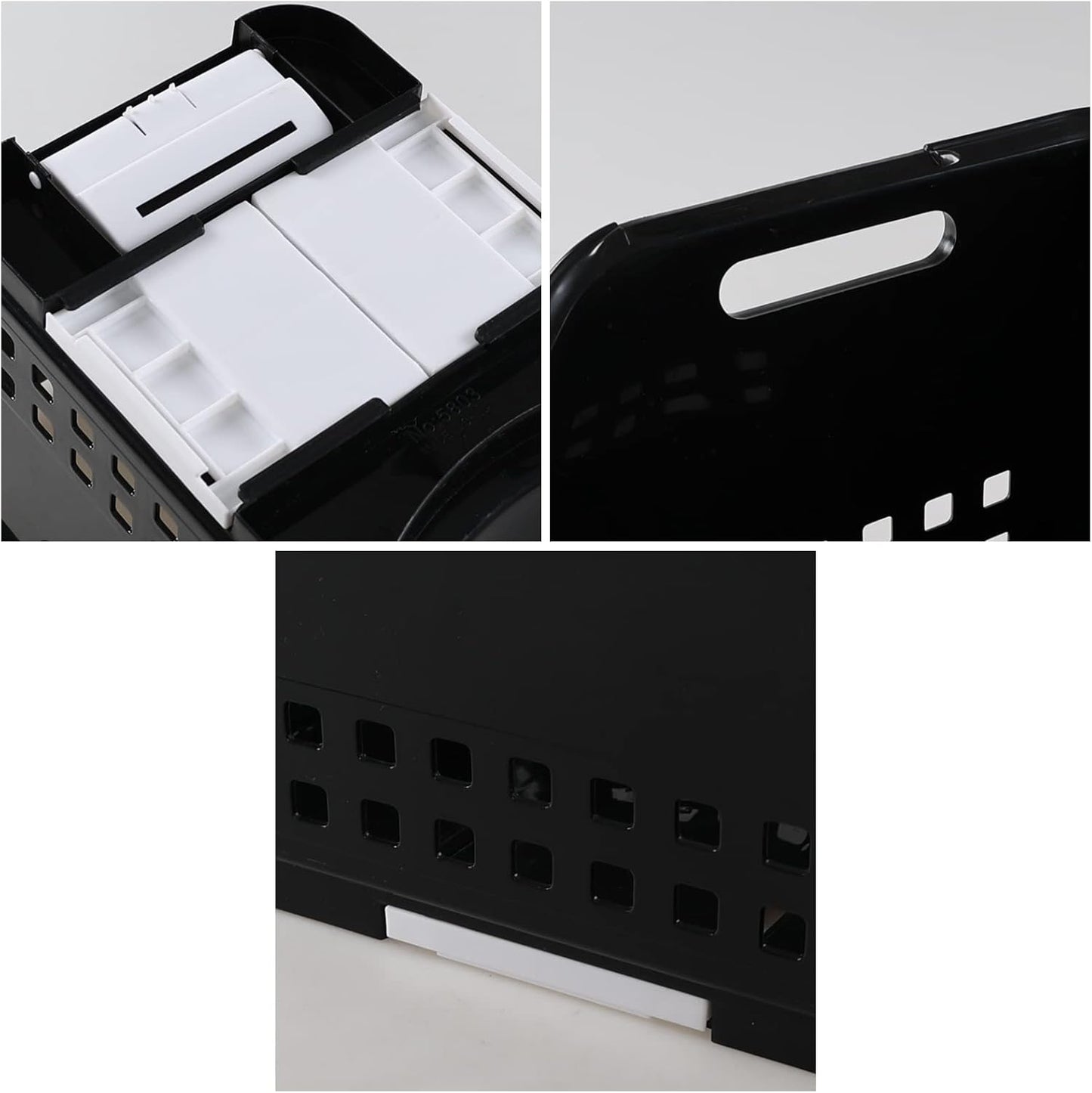 Teyyvn 3-Pack Plastic Stackable Storage Bins, Black Stackable Bins For Pantry