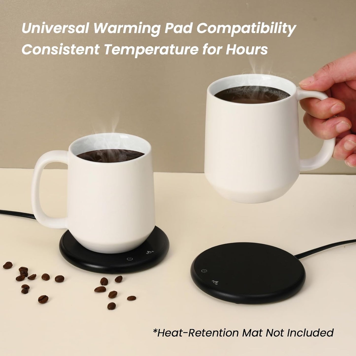 Miicol 16 oz Large Ceramic Coffee Mug, Tea, Mulled Drinks Cup, Gift for Office Staff or Home Using, Microwave and Dishwasher Safe, Frosted Surface, White