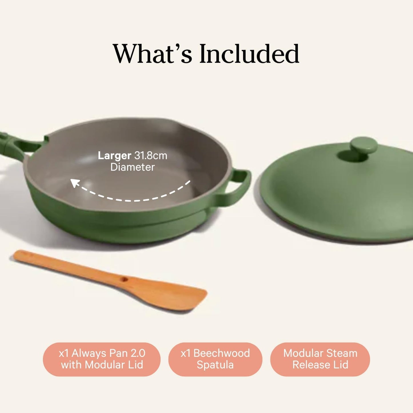 Our Place Large Always Pan 2.0-12.5” (4 Qt) Nonstick, Toxin-Free Ceramic Cookware | Patented 10-in-1 Aluminum Frying & Sauté Pan | Safe for Oven, Induction & All Cooktops up to 450°F | Sage
