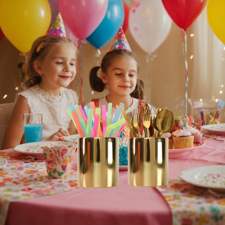 Gold Utensils Holder, Caddy Cutlery Holder Silverware, Utensils Organizer Elegant white Porcelain, Spoon Holder for Party Tableware Holder for Kitchen Table, Cabinet