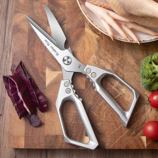 Multi-Function Kitchen Scissors Heavy Duty Kitchen Shears,Cutting Food Tools Cooking Shears for Chicken,Meat,Fish,Poultry(Sliver)