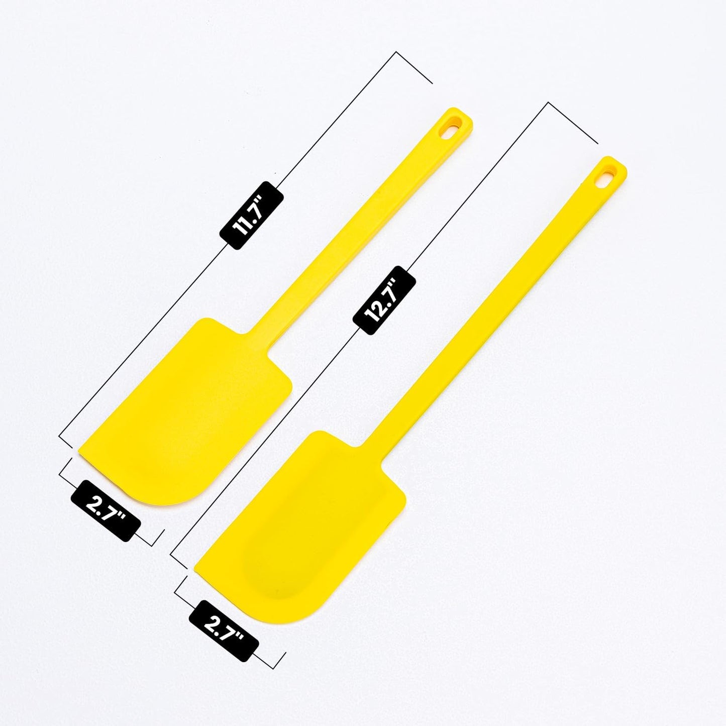 2 Pcs Silicone Scraper Set, Food Grade Rubber Scraper, Upgraded Sturdy Handle Set, Heat Resistant up to 600°F, Suitable for Baking, Scraping, & Mixing, Dishwasher Safe (Yellow)