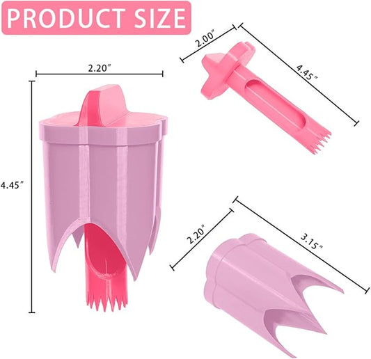 Pepper Corer, 2 in 1 Red Bell Pepper Seed Corer Remover Tool, Fruit & Vegetable Corers Quick Cave Tools for Jalapeno Cutter Deseeder, Red Peach