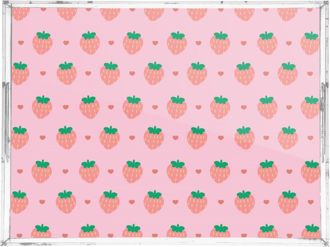 Acrylic Serving Tray with Handles Spill Proof Kitchen Storage Tray Clear Decorative Tray Makeup Drawer Organizer Storage Tray for Bathroom Living Room Ottoman 15.7x11.8Inches