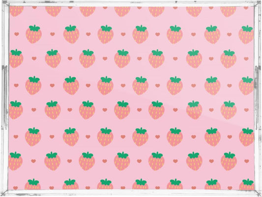 Acrylic Serving Tray with Handles Spill Proof Kitchen Storage Tray Clear Decorative Tray Makeup Drawer Organizer Storage Tray for Bathroom Living Room Ottoman 15.7x11.8Inches