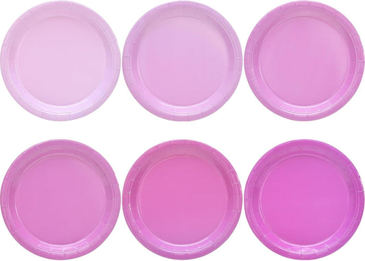 48 Pcs Purple Party Paper Plates, 9 Inch Cute Light Purple Disposable Birthday Lavender Dessert Baby Bridal Shower Cake Paper Plates for Party Bridal Baby Girl Shower Wedding Supplies