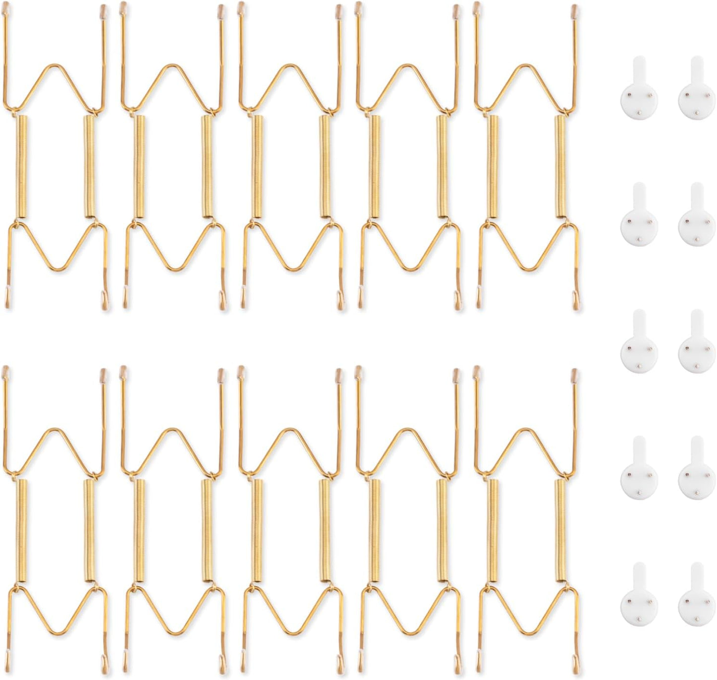 Bilillo 10 Pack Plate Hangers for the Wall, Suitable for 6-8 inch Art Plate, Stainless Steel Invisible Heavy Duty Wire Plate Holder with Wall Hooks, Plate Hangers for Displaying Plates, Platter, Dish