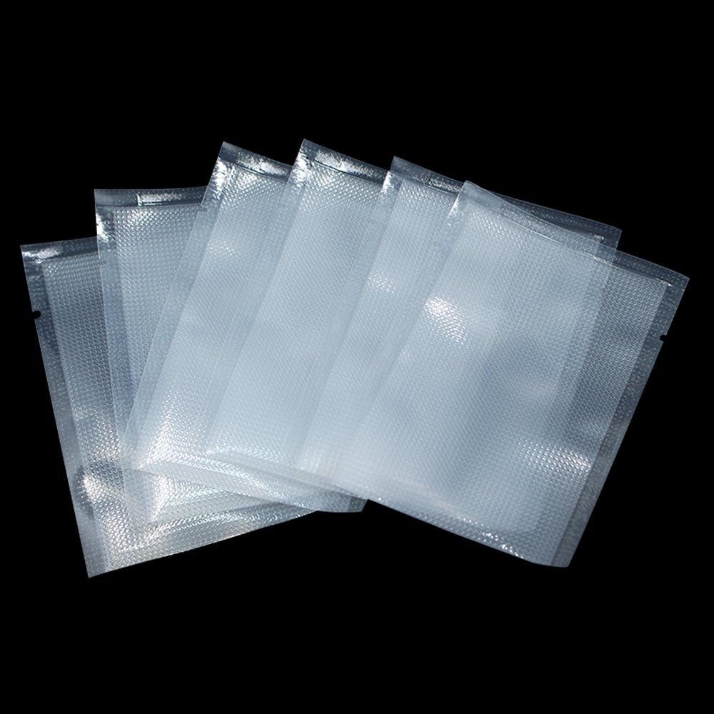 100 Pack 2.7x3.9 inch (usable 2.4x3.3 inch) Small Vacuum Sealer Bags for Food Storage Heat Sealable Packet Open Top Clear Plastic Flat Pouches Bulk Food Packaging Bags with Tear Notches