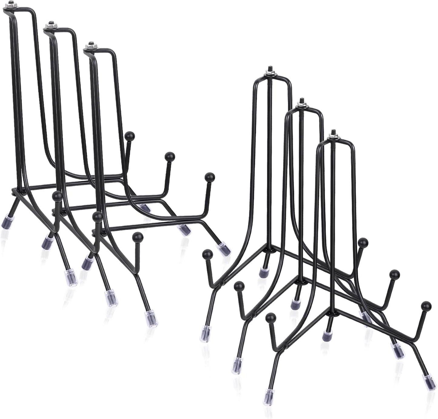 6-Pack Upgraded Anti-Slip Plate Stands for Display, 6 Inch Decorative Iron Plate Holders, Easel, Frame, Book, Card, Plaque, Picture Display Stands