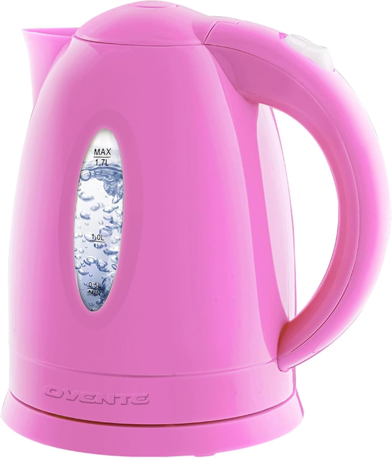 OVENTE Electric Kettle, 1.7L Fast Boiling Water Heater for Coffee or Tea, BPA Free with Water Level Gauge, Auto Shut-Off, Boil-Dry Protection, Indicator Light and Removable Filter, Pink KP72P