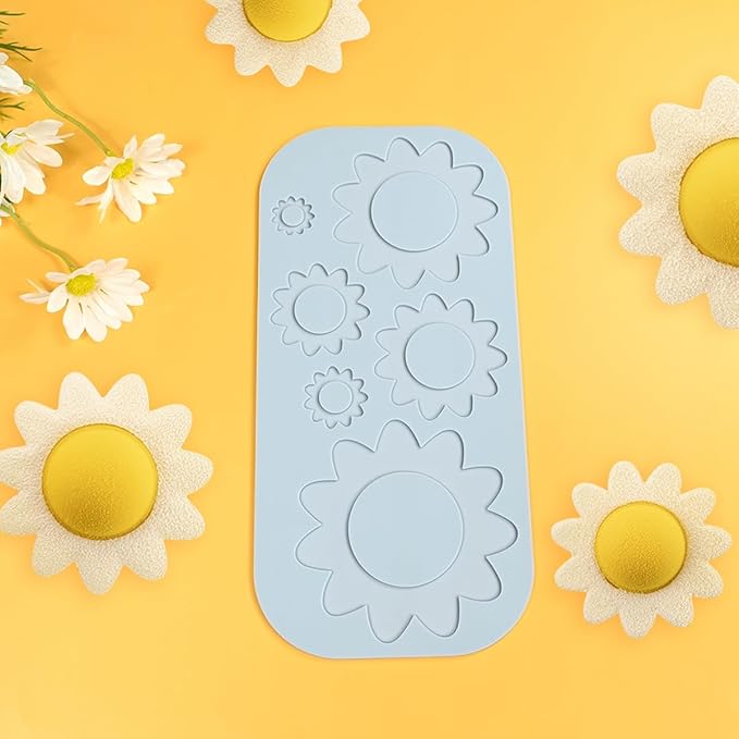 mostsom Sunflower Lace Silicone Mold for Epoxy Resin, Chocolate, Cake Decoration, Candles, Homemade Crafts Fondant Mould, Sugarcraft Pad, Crispy Chip Decor, Kitchen Tool (A_ Sunflower)
