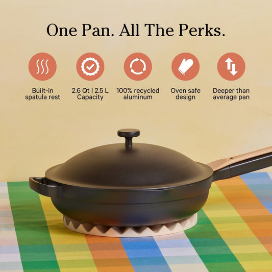 Our Place Always Pan 2.0-10.5” (2.6 Qt) Nonstick, Toxin-Free Ceramic Cookware | Patented 10-in-1 Aluminum Frying & Sauté Pan | Safe for Oven, Induction & All Cooktops up to 450°F | Char