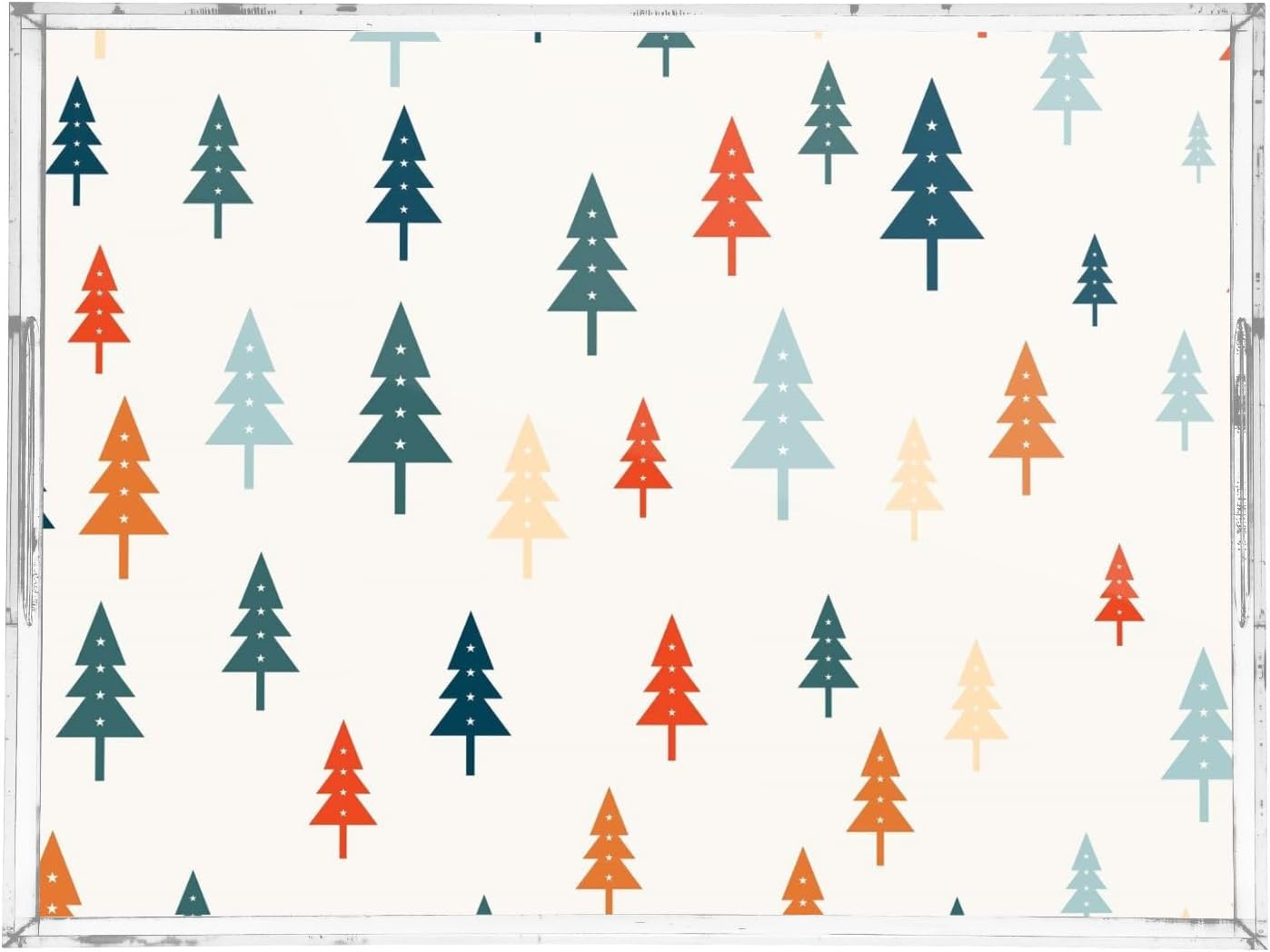 Acrylic Serving Tray with Handles Spill Proof Kitchen Storage Tray Clear Decorative Tray Makeup Drawer Organizer Storage Tray for Bathroom Living Room Ottoman 15.7x11.8Inches