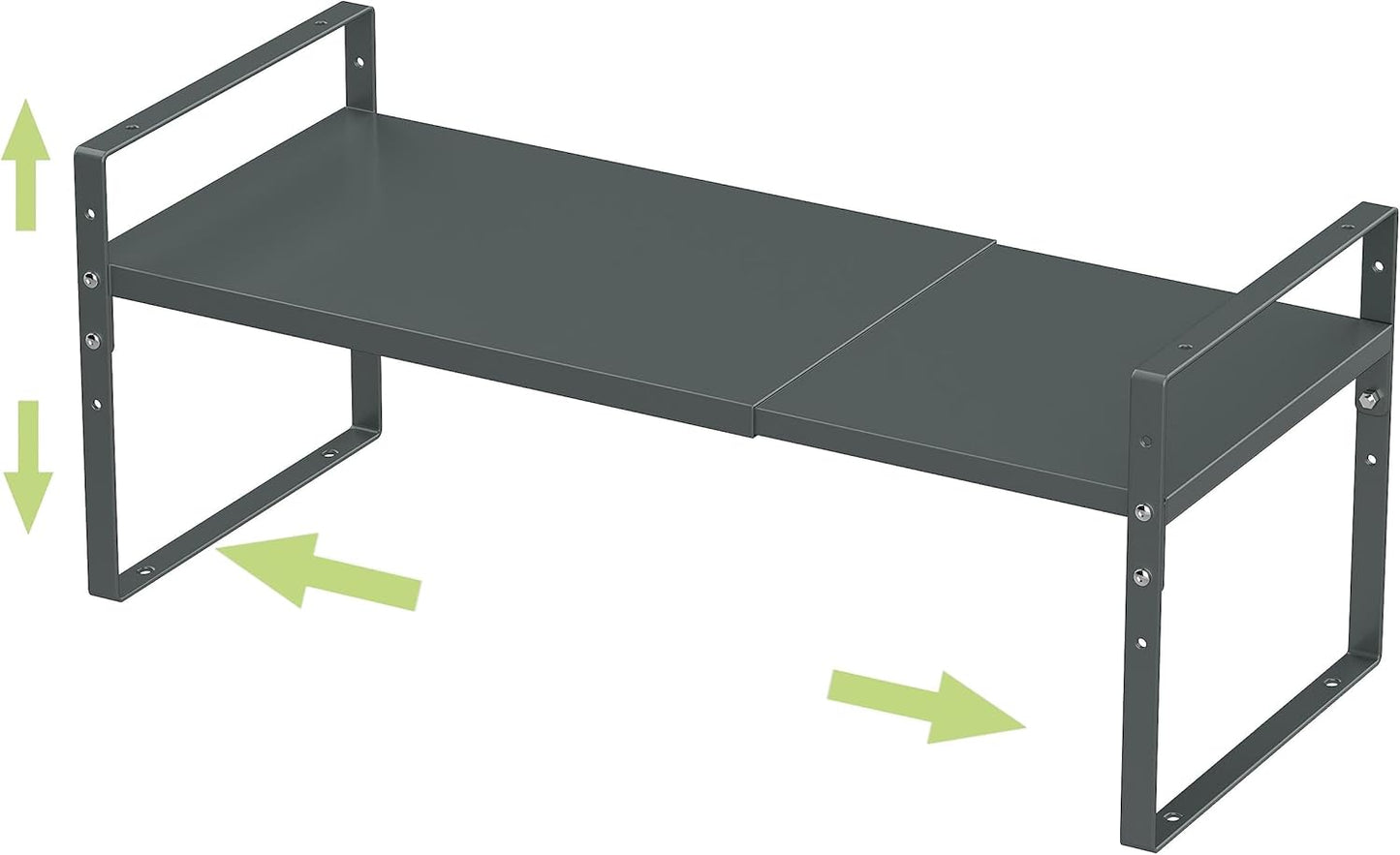 Expandable Stackable Spice Rack Cabinet Shelf Organizer in Cabinets Shelves Kitchen Cupboard Organization Stack up Racks Pantry Countertop Storage (Gun-Gray, Medium 1 Pack G)