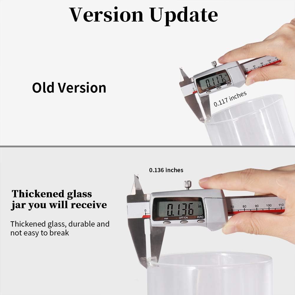 Glass Coffee Bean Container, 52.36 FL OZ (1550 ML), [Thickened Version] 77L Glass Food Storage Jar with Airtight Seal Bamboo Lid - Clear Food Storage Canister for Serving Tea, Coffee, Spice and More