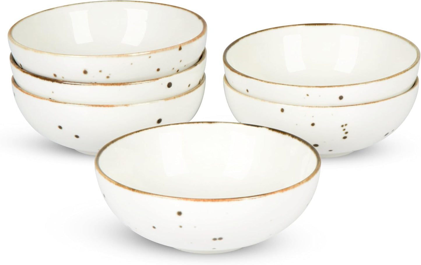 Esfour Round Porcelain Bowls - 20 Ounce - Set of 6 - Microwave, Oven, Dishwasher-Safe, Scratch Resistant, Porcelain Durable Small Dishes Bowls for Cereal, Salad, Pasta, Soup Dessert - Assorted Classic