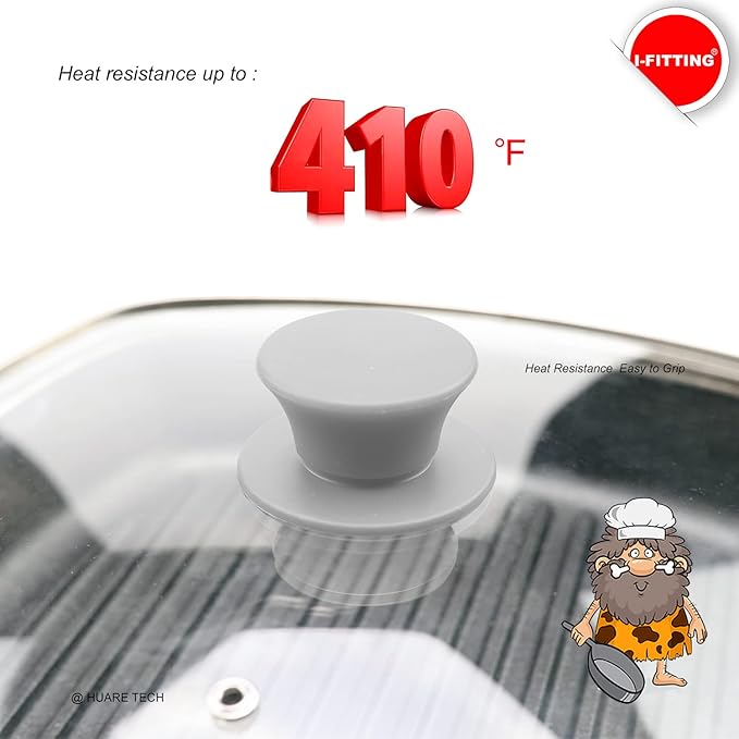 Universal Pot Pan Lids Replacement Knob, IFITTING Silicone Heat Resistant Pan Cover Holding Handles, BPA Free, Dishwasher Safe, Fits Skillets and Kitchen Cookware Covers 2Pack White