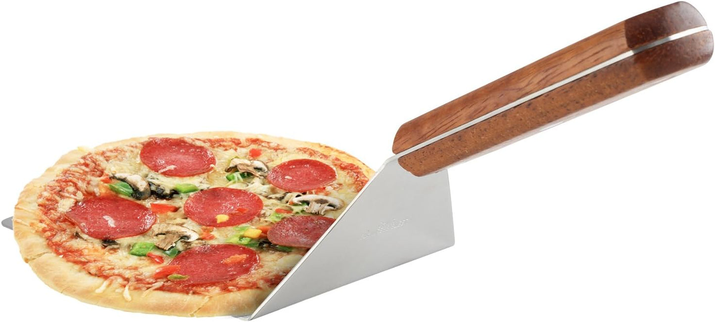 8” Extra-Large Sturdy Stainless Steel Spatula Hamburger Turner with Strong Wooden Handle – Professional Commercial Food Flipper Scraper for Grilling Cooking, Baking for Your Flat Top Restaurants