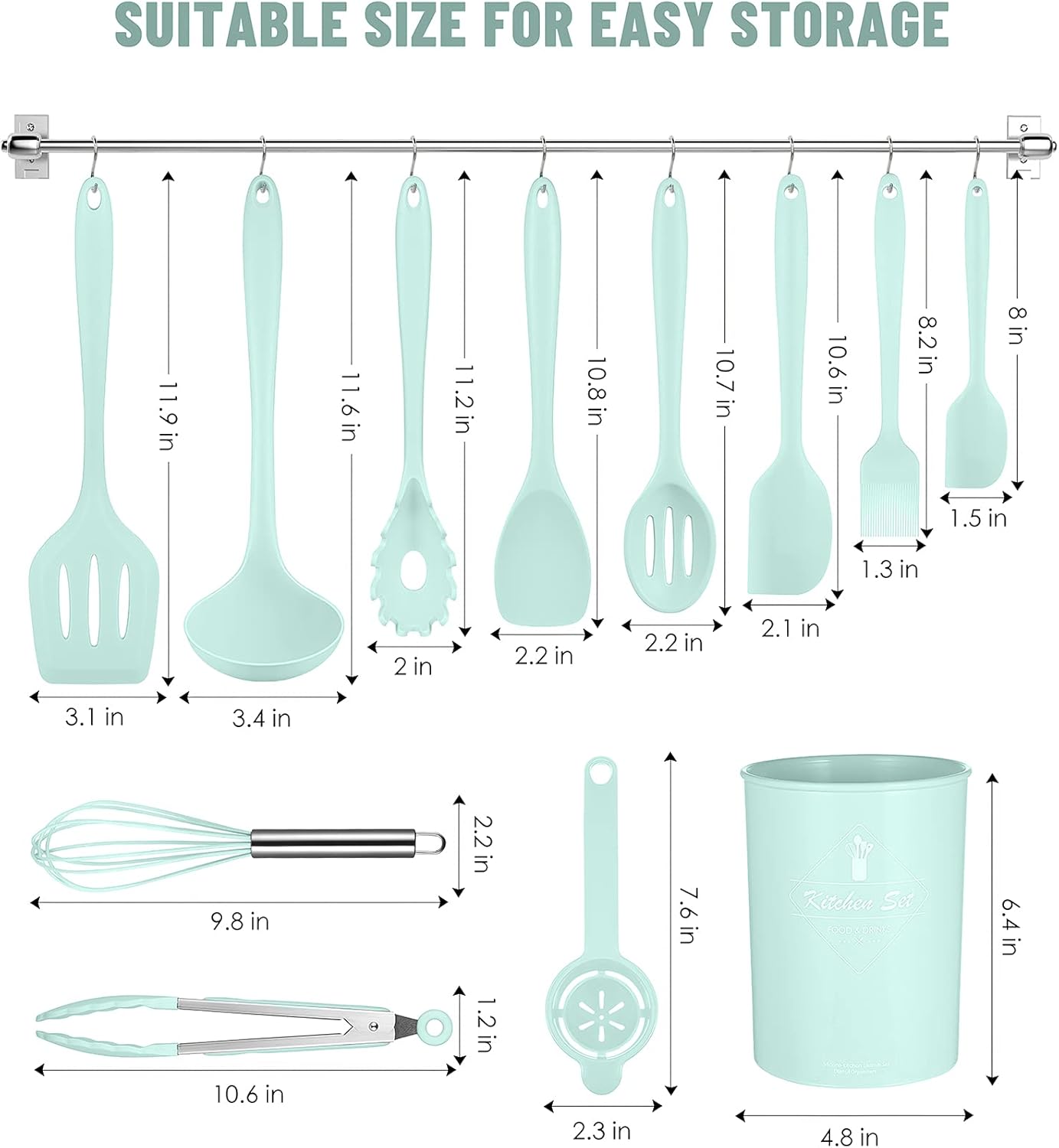 Kitchen Utensils Set-12 Pieces Silicone Cooking Utensils Set (Dishwasher Safe) 392°F Heat Resistant Spatula Set,Kitchen Utensil Set for Nonstick Cookware,Best Kitchen Tools with Holder