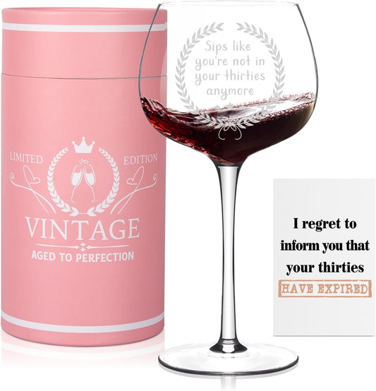 40TH Birthday Gifts Women, Funny 40 Year Old Birthday Decorations for Women, Best Gifts for 40 Year Old Woman, Unique Wine Glass Gift Ideas for Woman Friends Daughter Sister Mom Wife Aunt Coworker 40s