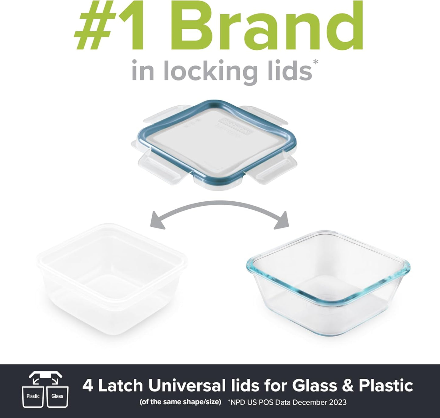 Snapware Total Solutions (5-Pack, 5.5 Cup) Plastic Food Storage Containers Set, Airtight & Leakproof Locking BPA-Free Lids Tupperware, Freezer Dishwasher Microwave Safe