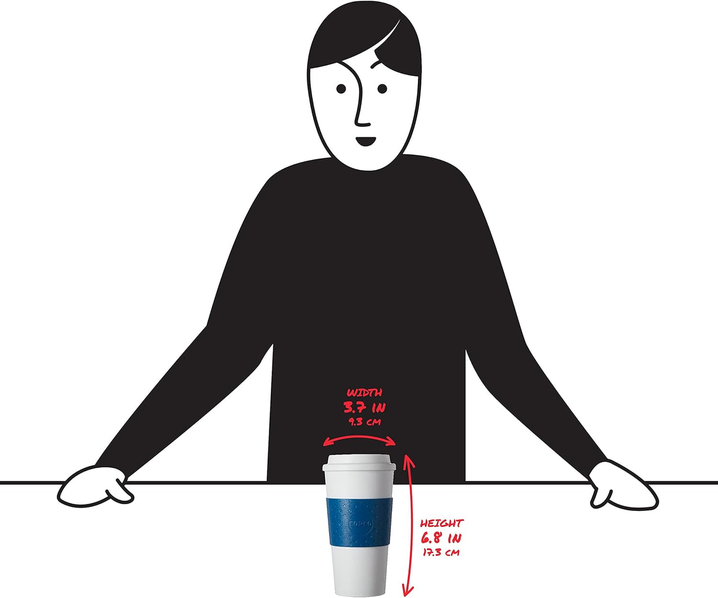 Copco Acadia 16 oz Travel Mug - Insulated Reusable Coffee Tumbler with Double-Walled Plastic, Leak-Proof Lid, BPA-Free - Portable Mug for Hot & Cold Drinks, Cup Holder Friendly (Blue)