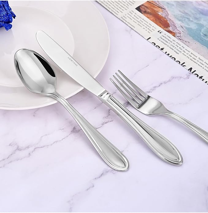 Silverware Set, 20 Piece Flatware Cutlery Set for 4,18/0 Stainless Steel Utensils,Mirror Polished Dishwasher Safe, Modern Tableware for Home, Restaurant, Wedding, Party