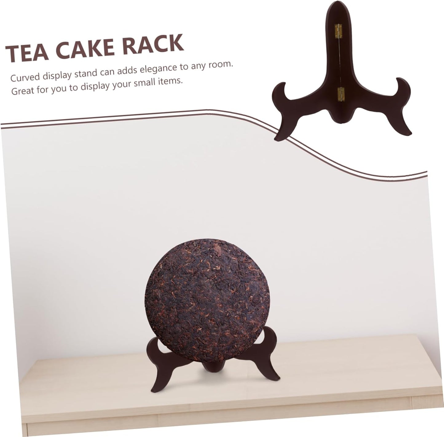 Gatuida Wooden Display Stand Plate Display Tea Cake Rack Large Plate Stands Wooden Easel for Home Decor