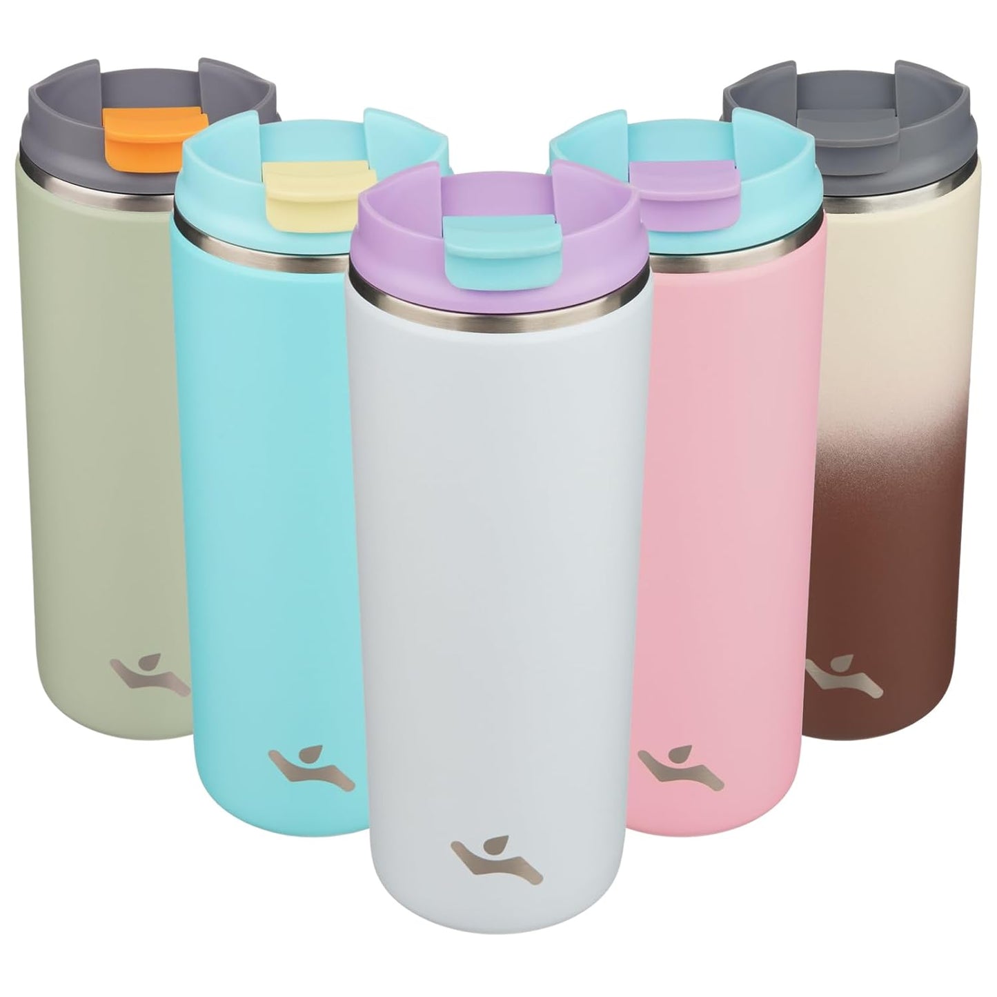 Tumbler with Lid, 16 oz Travel Coffee Mug Double Wall Vacuum Stainless Steel Thermal Metal Cup Insulated Water Bottle,Haze Ash