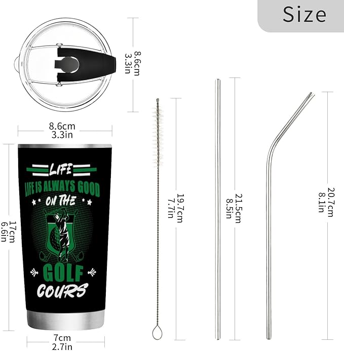 JUDIAN Gifts for Golf Men Gifts for Dad from Daughter Son Birthday Gifts for Father 20oz Tumblers Coffee Travel Mug Gifts Funny Golf Gifts