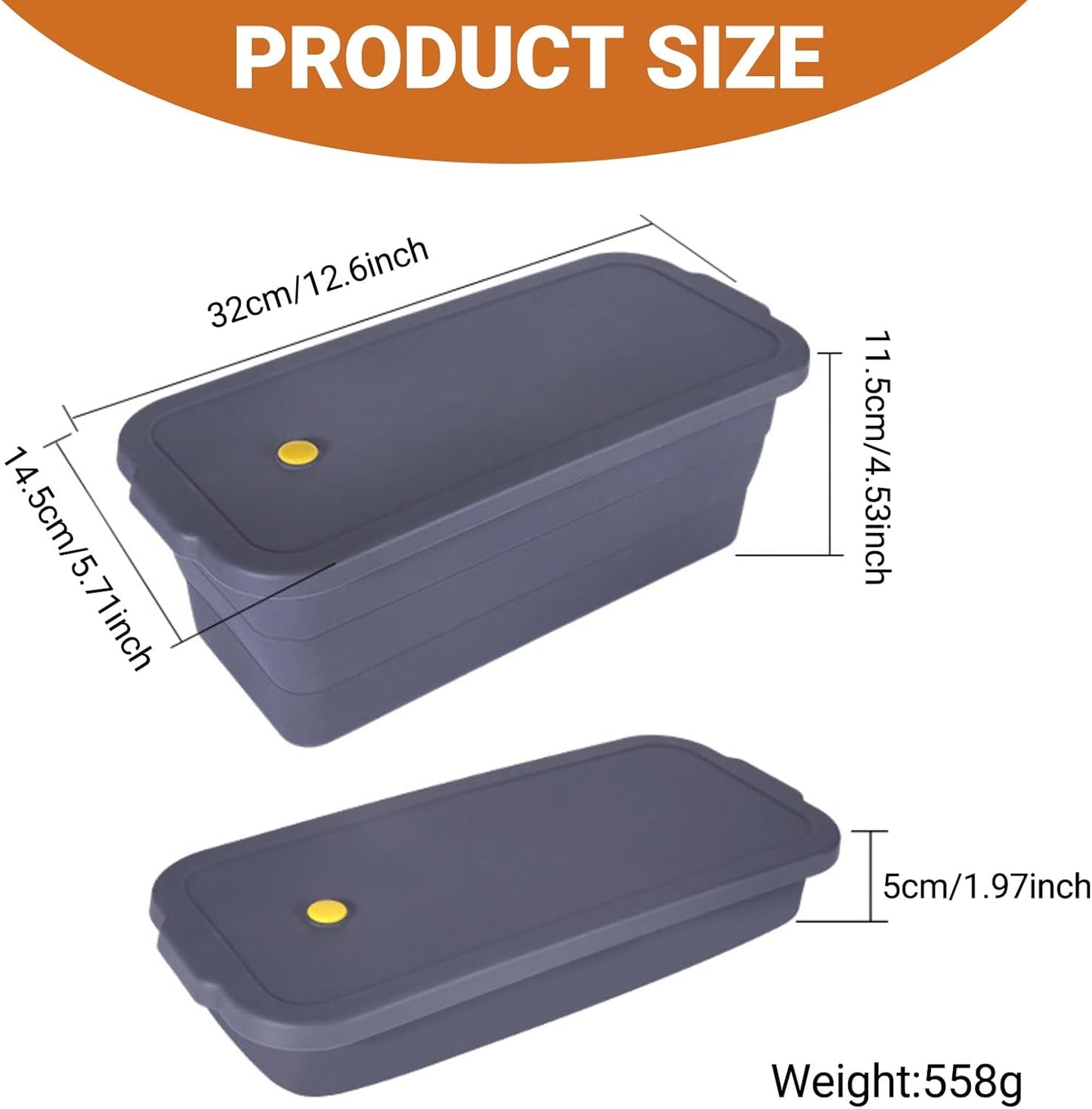 Bread Loaf Pan, New Upgrade Silicone Non-Stick Bakeware, Larger and Thicker, Foldable Bread Toast Box Mold with Lid, Baking Pans for Cakes, Brownies