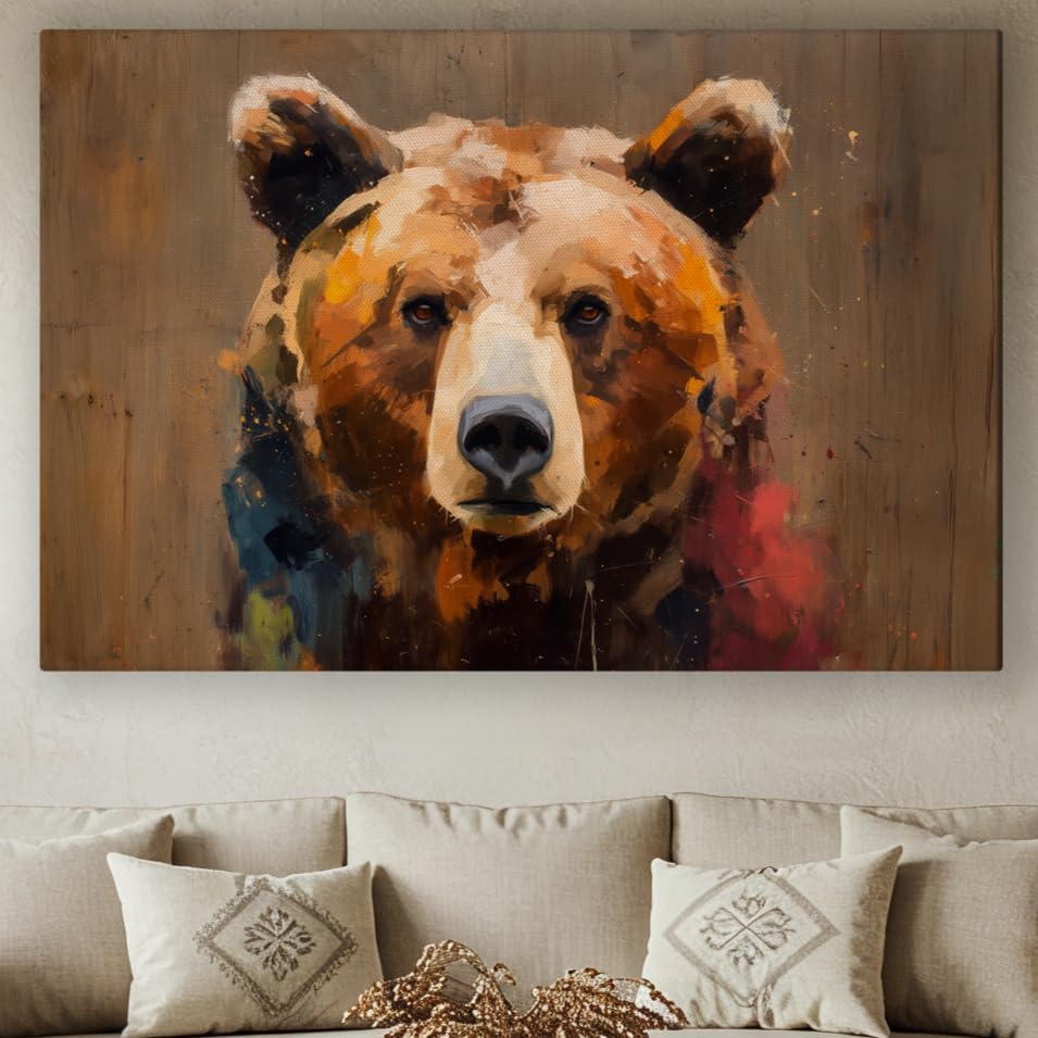 Wildlife Canvas Prints - Wild Animals Home Decor - Medium, Large, and Extra Large Wall Art for Living Room, Bathroom, Kitchen (Street Art Spirit, 31L" x 47W")