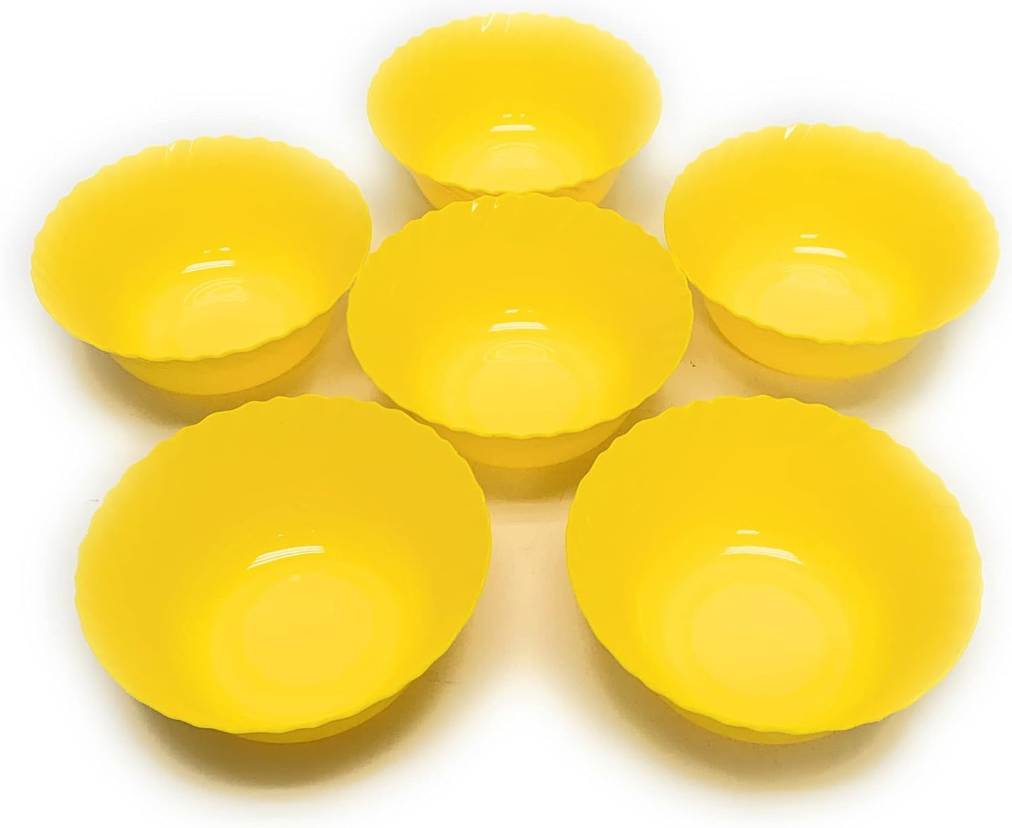 Mintra Home Curly Collection (5in Small Bowl - 6pk, Yellow)