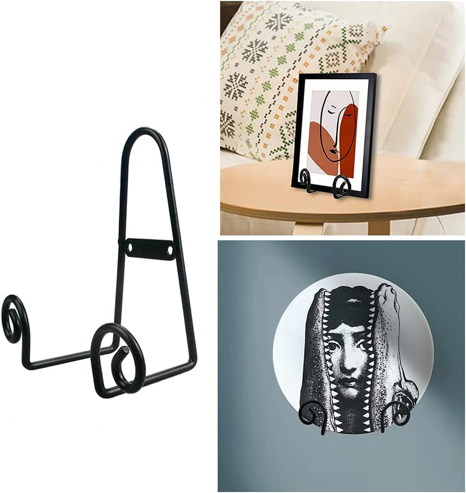 YY YEARCHY Plate Stand Holder for Wall 8 Pieces Hanging Display Rack Art Hanger Metal Easel Photo Holder Books Bowls Platters