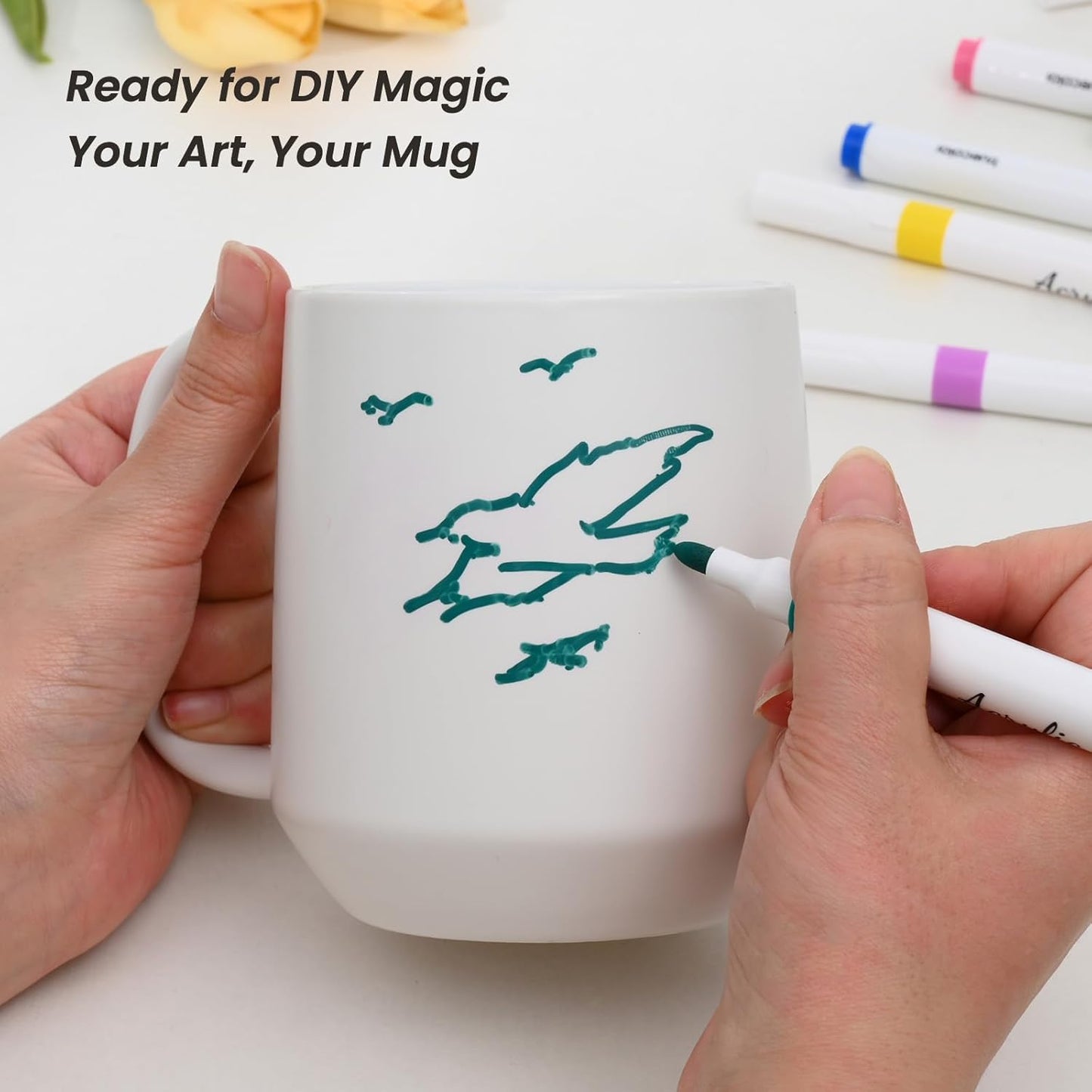 Miicol 16 oz Large Ceramic Coffee Mug, Tea, Mulled Drinks Cup, Gift for Office Staff or Home Using, Microwave and Dishwasher Safe, Frosted Surface, White