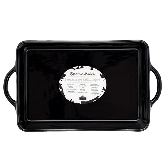 10 Strawberry Street Flying Ghost Bakeware, Rectangle, Black