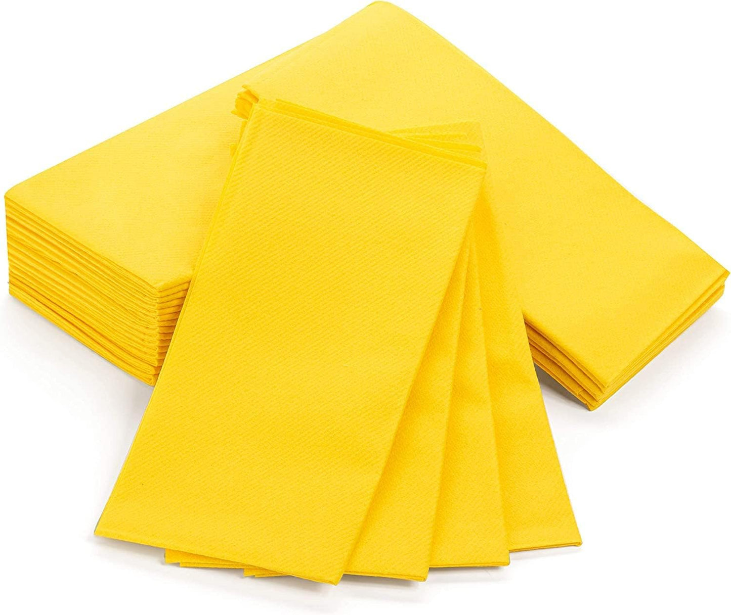 AMERICAN HOMESTEAD Paper Napkins - Yellow Disposable Linen-Like Dinner Napkins - Restaurant-Quality Table Serviettes for Weddings, Parties, and Events - 15.75" x 15.75" - 50 Count
