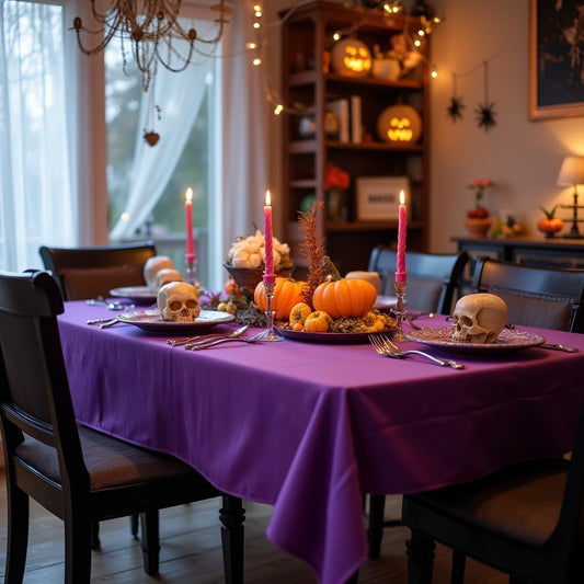 sancua Rectangle Tablecloth - 54 x 78 Inch - Stain and Wrinkle Resistant Washable Polyester Table Cloth, Decorative Fabric Table Cover for Dining Tables, Buffet Parties and Camping, Purple