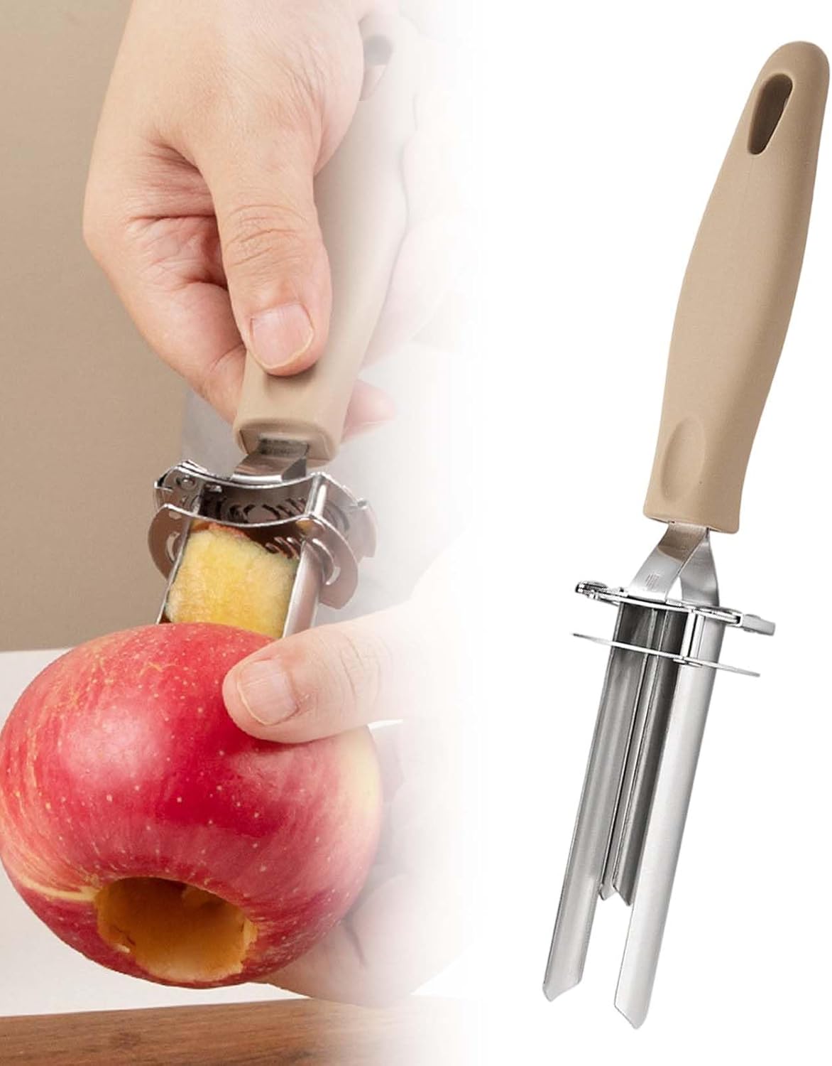 Apple Bell Pepper Corer, 2025 New Multi Functional Adjustable Fruit and Vegetable Corer Tool, Stainless Steel Durable Core Remover, Kitchen Time Saver (1)