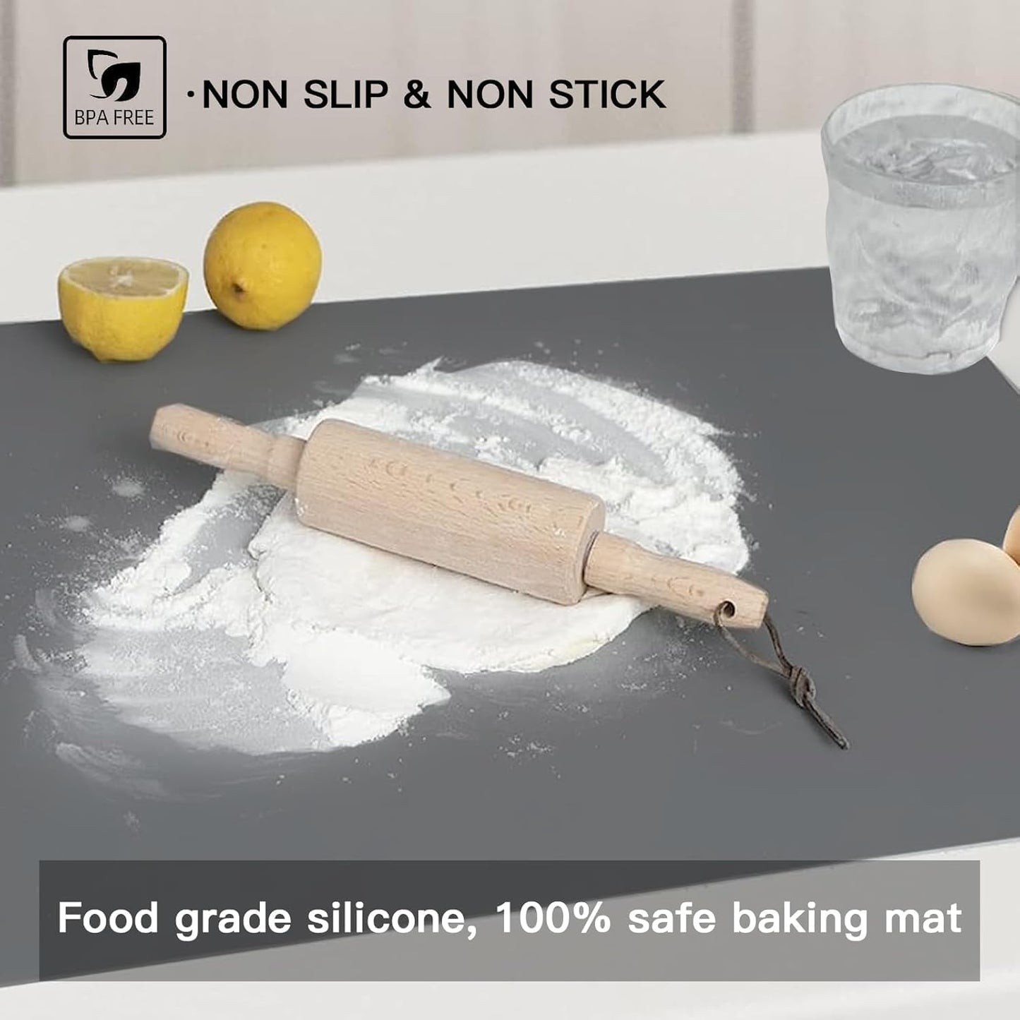 Extra Large Silicone Mat 31.5"x23.6"x0.08”, Multipurpose Silicone Mat Thick Heat Resistant Mat, Nonstick Kitchen Counter Mat, Waterproof Nonslip Silicone Mats for Kitchen Counter, Semitransparent