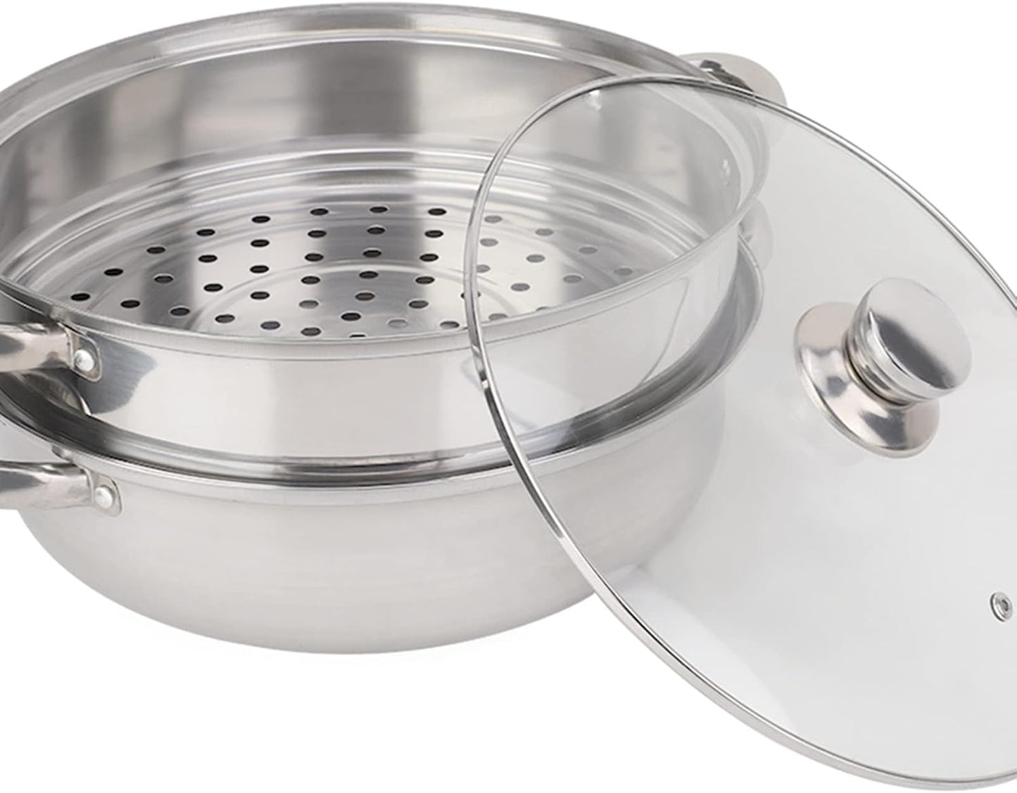Stainless Steel Steamer Food Steamer Basket Double Boiler for Stove Top Pasta Pot Cookware Set for Kitchen Cooking