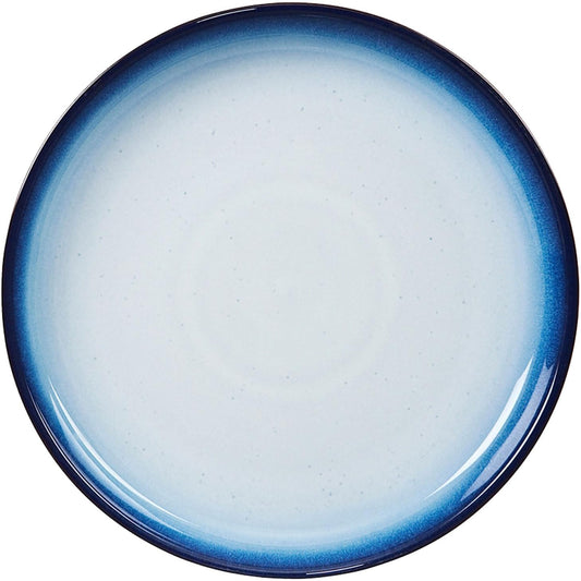 Denby - Blue Haze Coupe Salad Plates Set of 6 - Dishwasher Microwave Oven Safe - Scratch Chip Resistant Lunch, Appetizer, Dessert Plates - 8.25 Inch Ceramic Stoneware Dinnerware Set