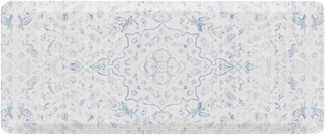 House of Noa Nama Standing Mat – Anti-Fatigue Cushioned Kitchen Mats for Floor | Ergonomic Bounce-Back Foam Kitchen Mats | Anti-Fatigue Mats for Kitchen & Standing | Emile Delft Blue | 22" x 54"