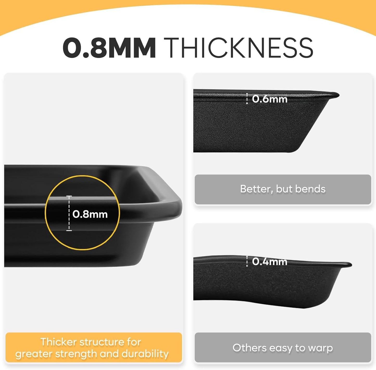 17.5” x 13” Cookie Sheets for Baking, Ceramic Half Sheet Pans Set, Thicker Carbon Steel Baking Sheets Non Stick