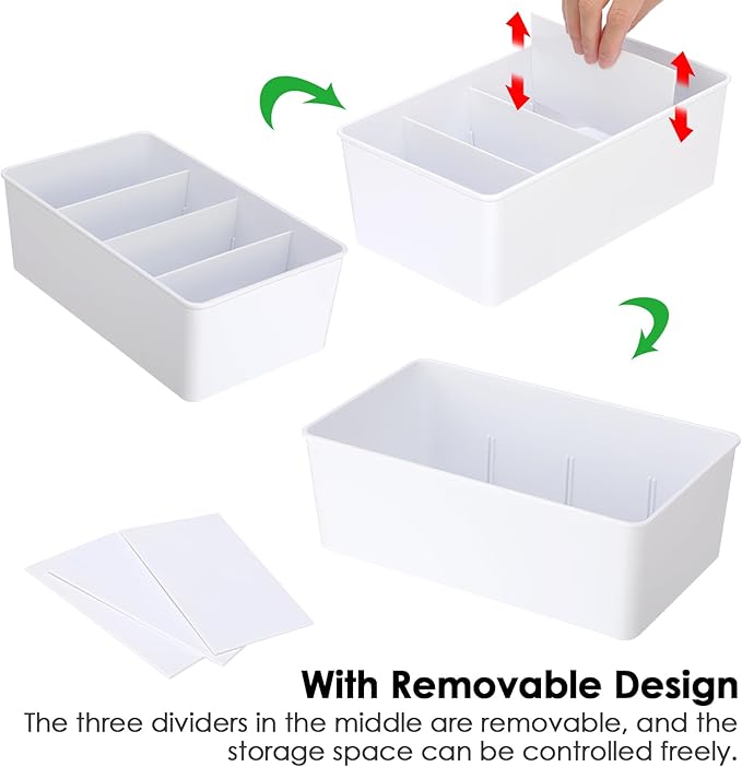 BSTKEY Seasoning Packet Organizer, Food Storage Organizer with Divided 4 Compartments, Plastic Storage Caddy for Kitchen Pantry Cabinet, Kitchen Organization Bin for Snacks Spice Packets