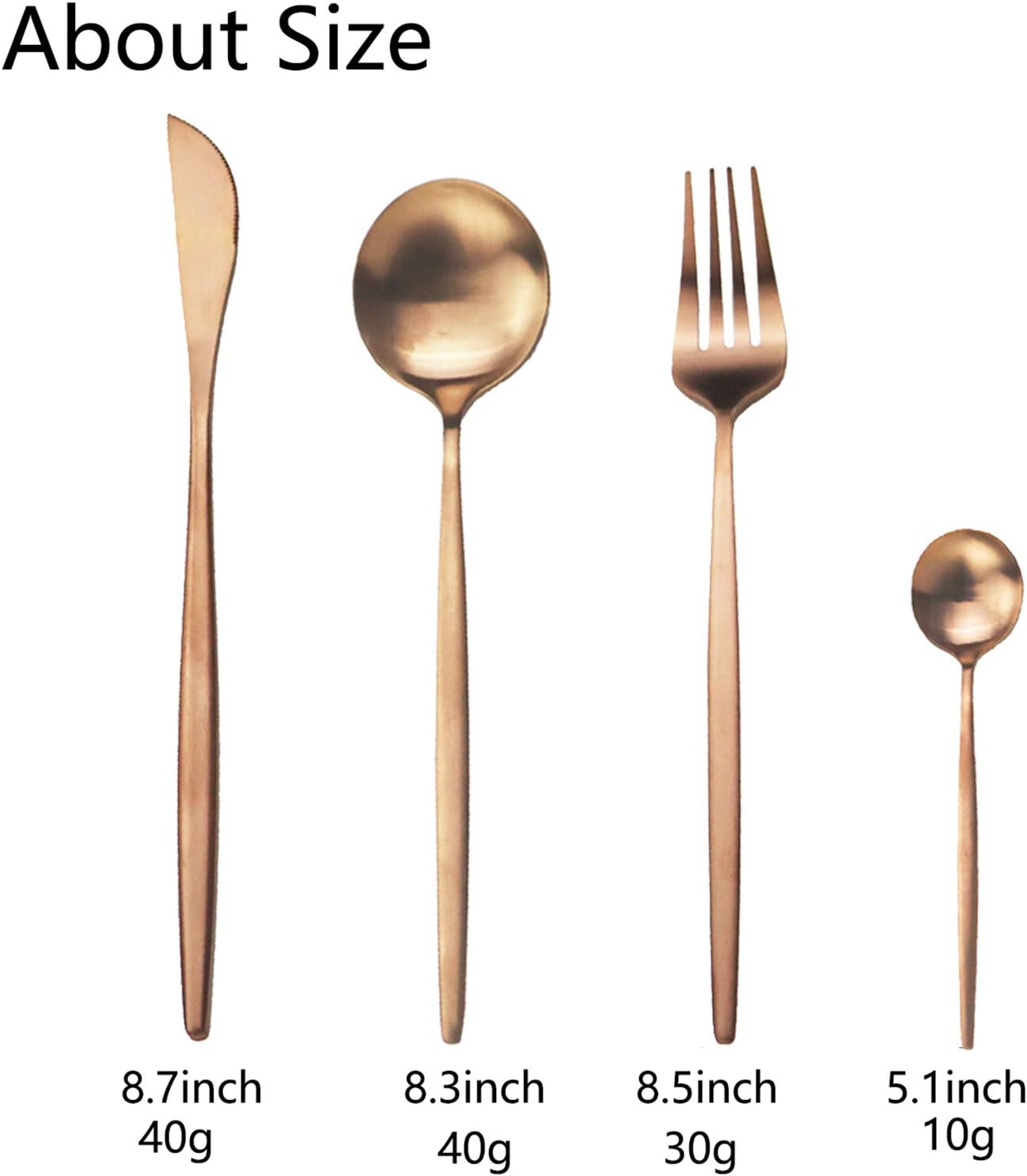 JASHII Silverware Set, 24-Piece Stainless Steel Flatware Set,Kitchen Utensil Set Service for 6,Tableware Cutlery Set for Home, Dishwasher Safe (Matte Rose)