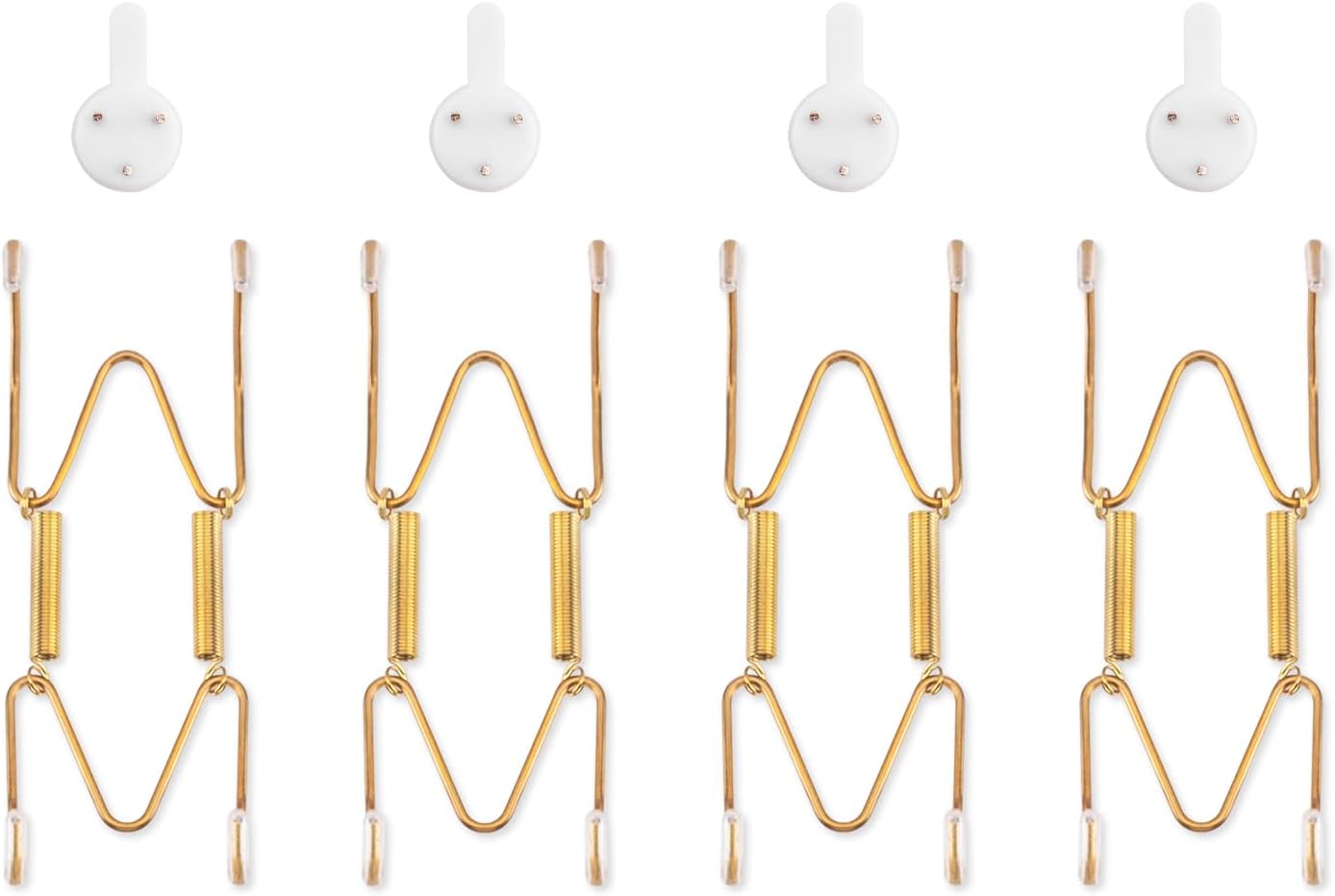 Bilillo 4 Pack Plate Hangers for The Wall, Suitable for 4-5 inch Art Plate, Stainless Steel Invisible Heavy Duty Wire Plate Holder with Wall Hooks, Plate Hangers for Displaying Plates, Platter, Dish