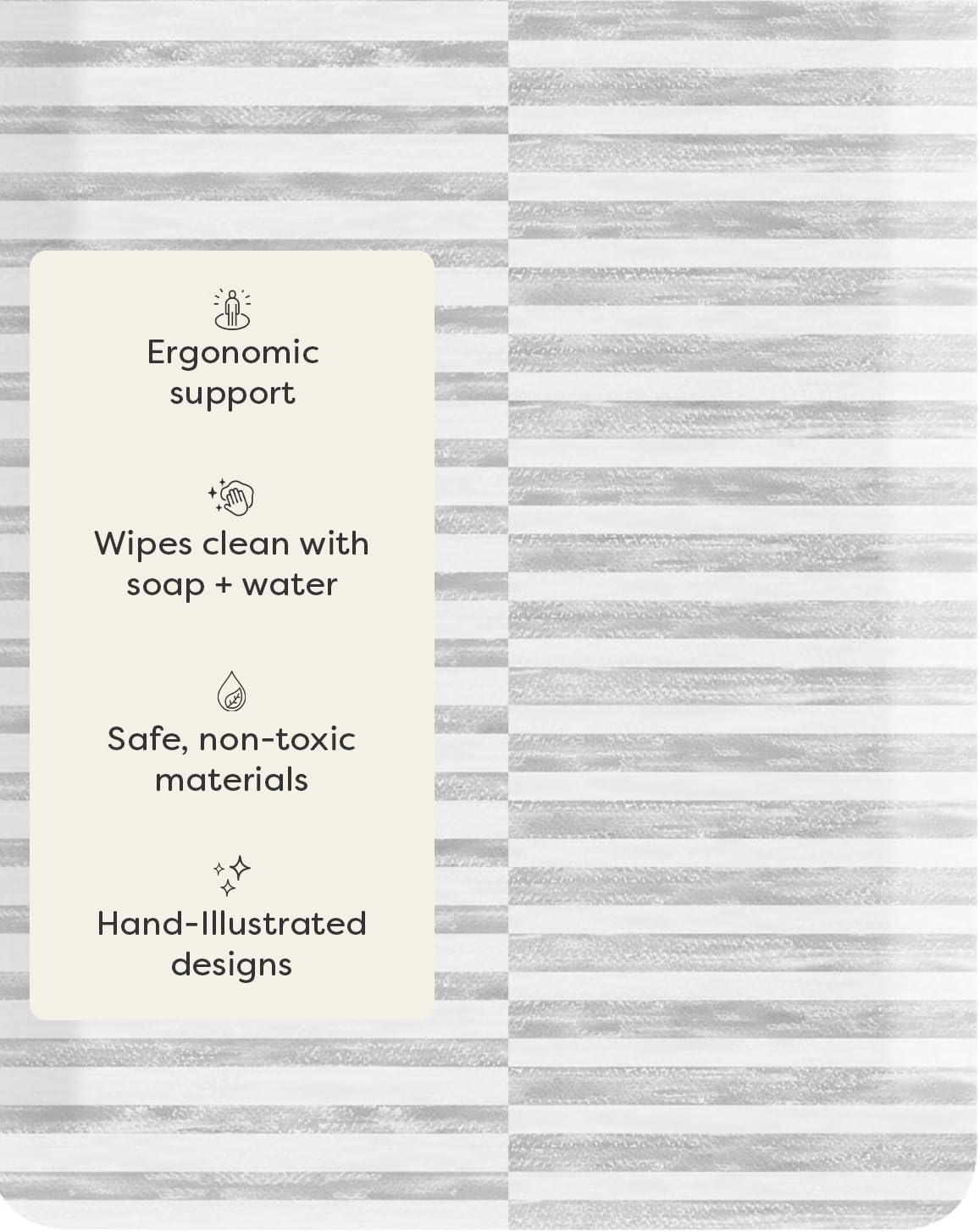 House of Noa Nama Standing Mat – Anti-Fatigue Cushioned Kitchen Mats for Floor | Ergonomic Bounce-Back Foam Kitchen Mats | Anti-Fatigue Mats for Kitchen & Standing |Reese Ash | 22" x 72"