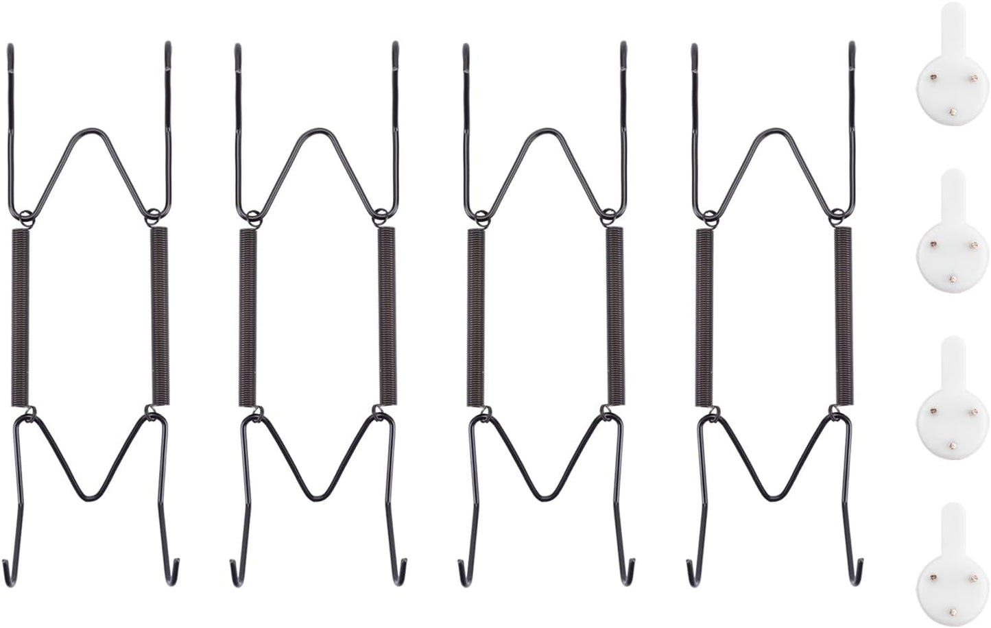 Bilillo 4 Pack Plate Hangers for The Wall, Suitable for 6''-8'' Decorative Plate,Invisible Heavy Duty Wire Plate Holder with Wall Hooks, Plate Hangers for Displaying Plates, Platter, Dish (Black)