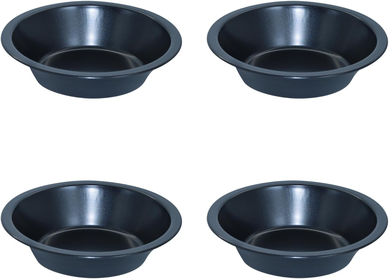 4 Pcs Mini Pie Pans, 5 Inch Round Small Pot Pie Plates, Nonstick Carbon Steel Bakeware Set for Baking Pies, Tarts